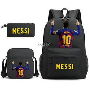 Kit Escolar do Messi Com 3 Peças - Mochila, Bolsa de Ombro e Estojo