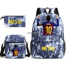 Kit Escolar do Messi Com 3 Peças - Mochila, Bolsa de Ombro e Estojo