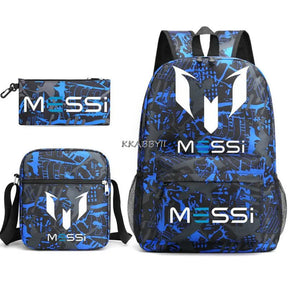 Kit Escolar do Messi Com 3 Peças - Mochila, Bolsa de Ombro e Estojo