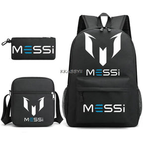Kit Escolar do Messi Com 3 Peças - Mochila, Bolsa de Ombro e Estojo