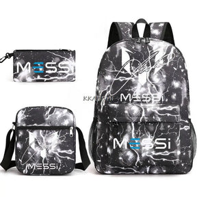 Kit Escolar do Messi Com 3 Peças - Mochila, Bolsa de Ombro e Estojo