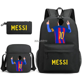 Kit Escolar do Messi Com 3 Peças - Mochila, Bolsa de Ombro e Estojo
