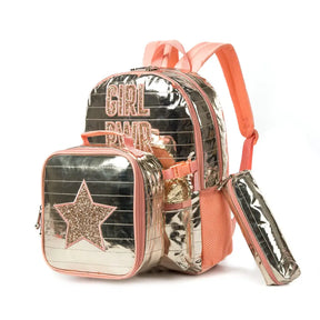 Kit Escolar Girl Power - Mochila, Lancheira e Estojo