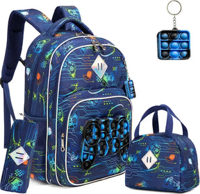 Kit Escolar Infantil: Mochila com Pop it, Lancheira e Estojo