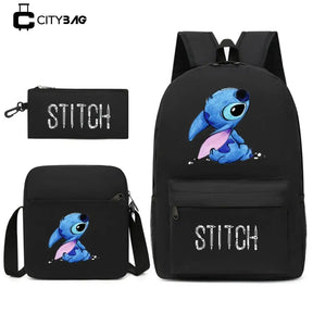Kit Escolar Lilo & Stitch 3 em 1: Mochila, Bolsa de ombro e Estojo