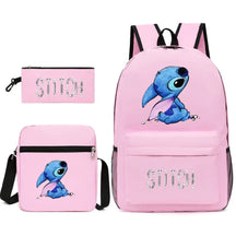 Kit Escolar Lilo & Stitch 3 em 1: Mochila, Bolsa de ombro e Estojo