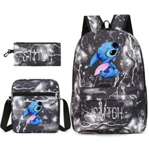 Kit Escolar Lilo & Stitch 3 em 1: Mochila, Bolsa de ombro e Estojo