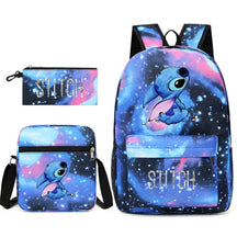 Kit Escolar Lilo & Stitch 3 em 1: Mochila, Bolsa de ombro e Estojo