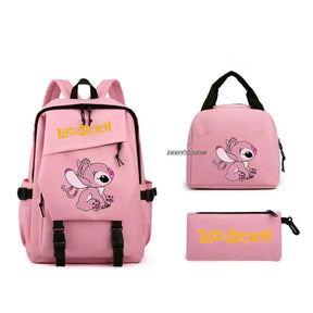 Kit Escolar Lilo & Stitch: Mochila, Lancheira e Estojo