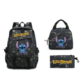 Kit Escolar Lilo & Stitch: Mochila, Lancheira e Estojo