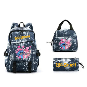 Kit Escolar Lilo & Stitch: Mochila, Lancheira e Estojo
