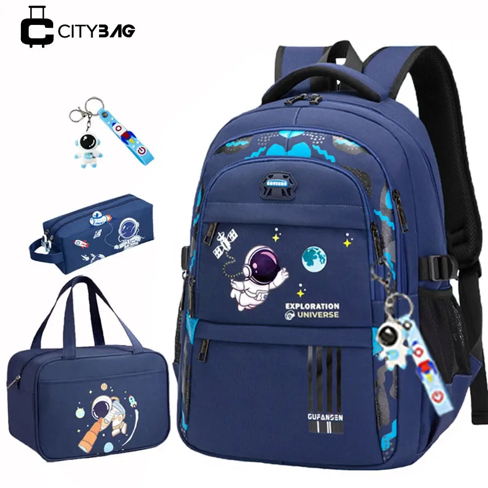 Kit Mochila Escolar Astronauta Ortopédica