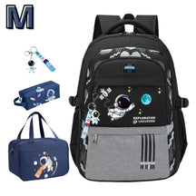 Kit Mochila Escolar Astronauta Ortopédica Cinza Escuro -1-- M