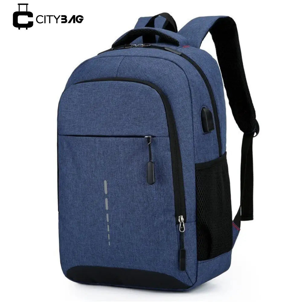 Mochila Clássica Impermeável com entrada de Fone de Ouvido e USB para Carregamento