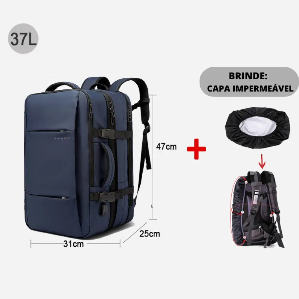 Mochila para Viagem - 37 a 45 Litros + Capa Impermeável de Brinde