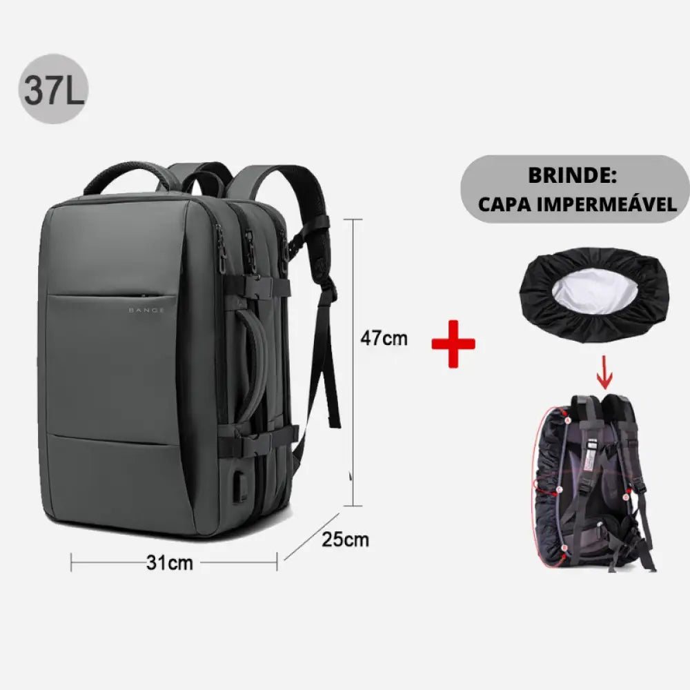 Mochila para Viagem - 37 a 45 Litros + Capa Impermeável de Brinde