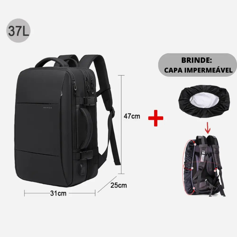 Mochila para Viagem - 37 a 45 Litros + Capa Impermeável de Brinde