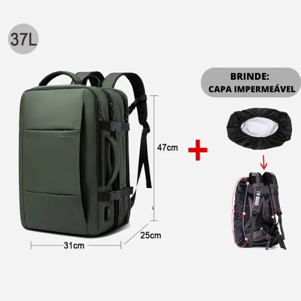Mochila para Viagem - 37 a 45 Litros + Capa Impermeável de Brinde