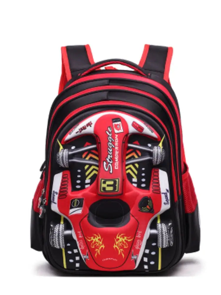 Mochila Escolar De Carro 3D - Impermeável Vermelha G
