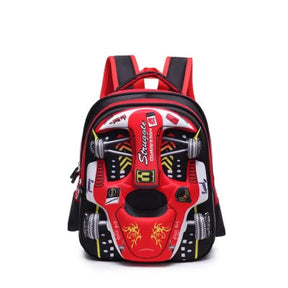 Mochila Escolar De Carro 3D - Impermeável Vermelha P