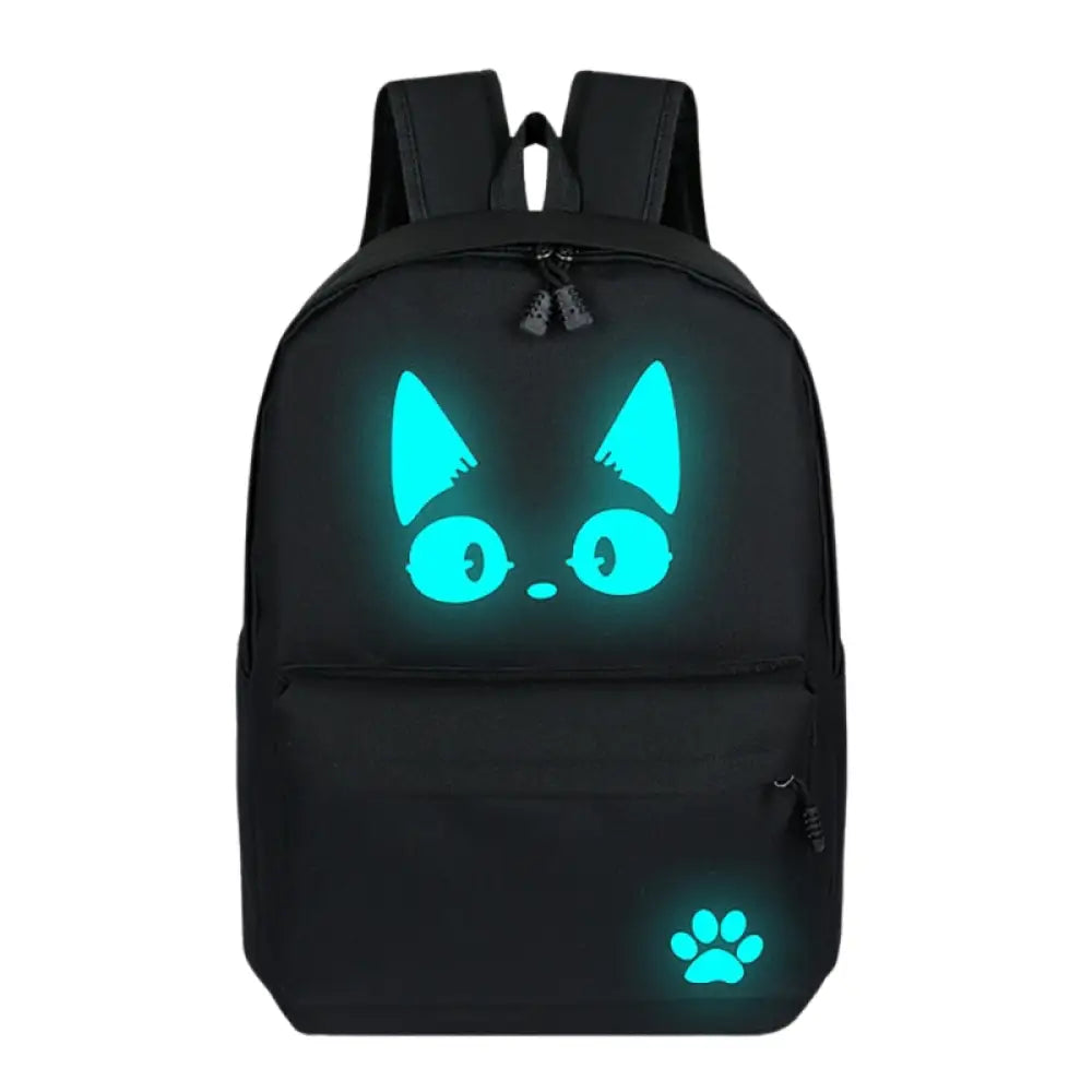 Mochila Escolar - Estampa De Gato Que Brilha No Escuro