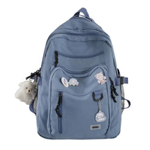 Mochila Escolar Feminina com Chaveiro de Ursinho
