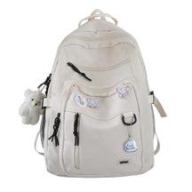 Mochila Escolar Feminina com Chaveiro de Ursinho