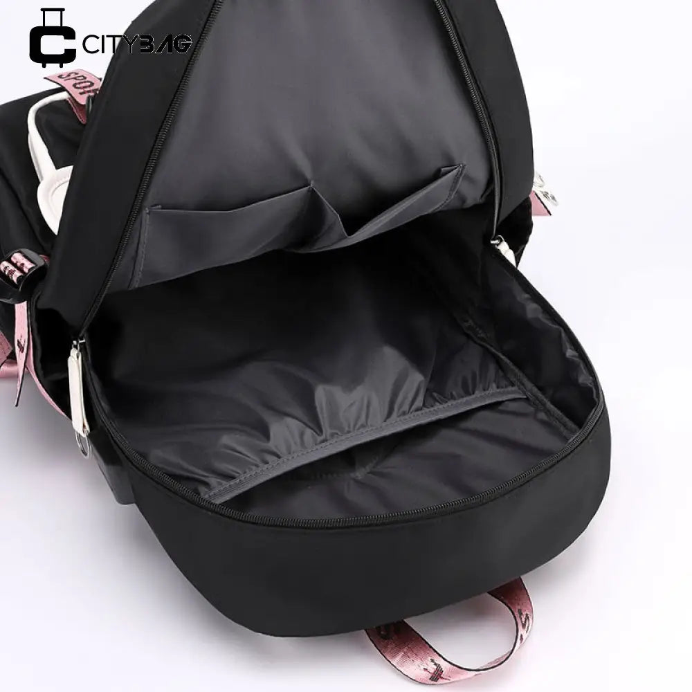 Mochila Escolar Feminina Impermeável com Porta de Usb Externa