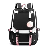 Mochila Escolar Feminina Impermeável com Porta de Usb Externa