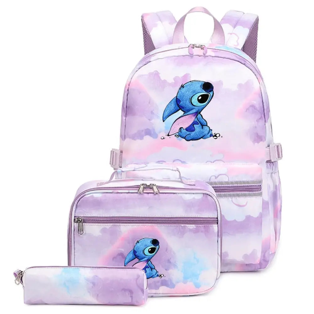 Mochila Escolar Feminina Infantil Com Lancheira E Estojo Kit 3 Peças 002