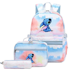 Mochila Escolar Feminina Infantil Com Lancheira E Estojo Kit 3 Peças