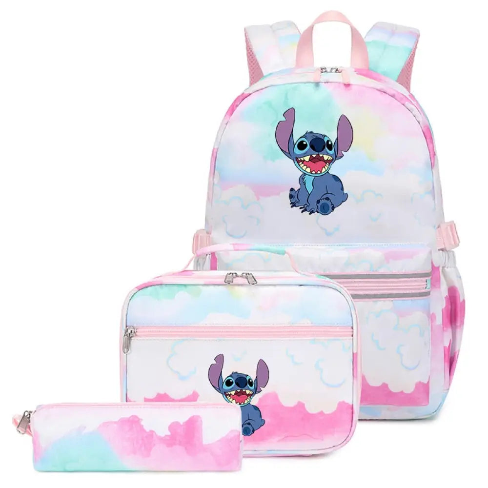 Mochila Escolar Feminina Infantil Com Lancheira E Estojo Kit 3 Peças 005