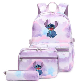 Mochila Escolar Feminina Infantil Com Lancheira E Estojo Kit 3 Peças 006