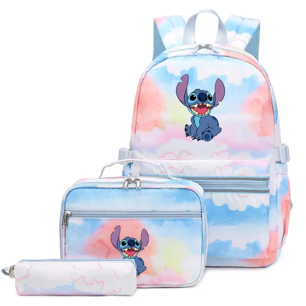 Mochila Escolar Feminina Infantil Com Lancheira E Estojo Kit 3 Peças 007
