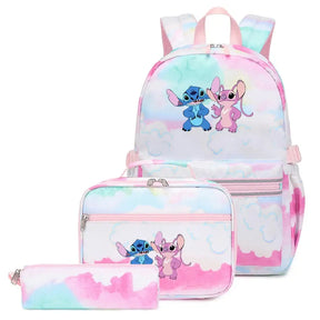 Mochila Escolar Feminina Infantil Com Lancheira E Estojo Kit 3 Peças 008
