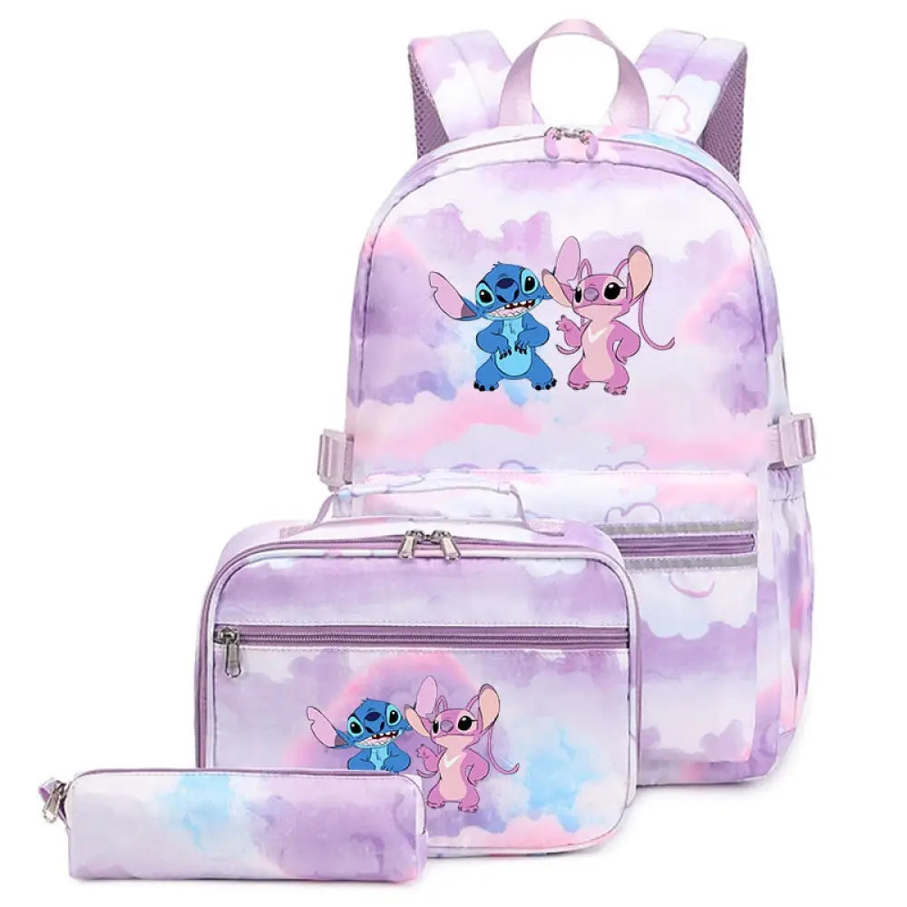 Mochila Escolar Feminina Infantil Com Lancheira E Estojo Kit 3 Peças 009