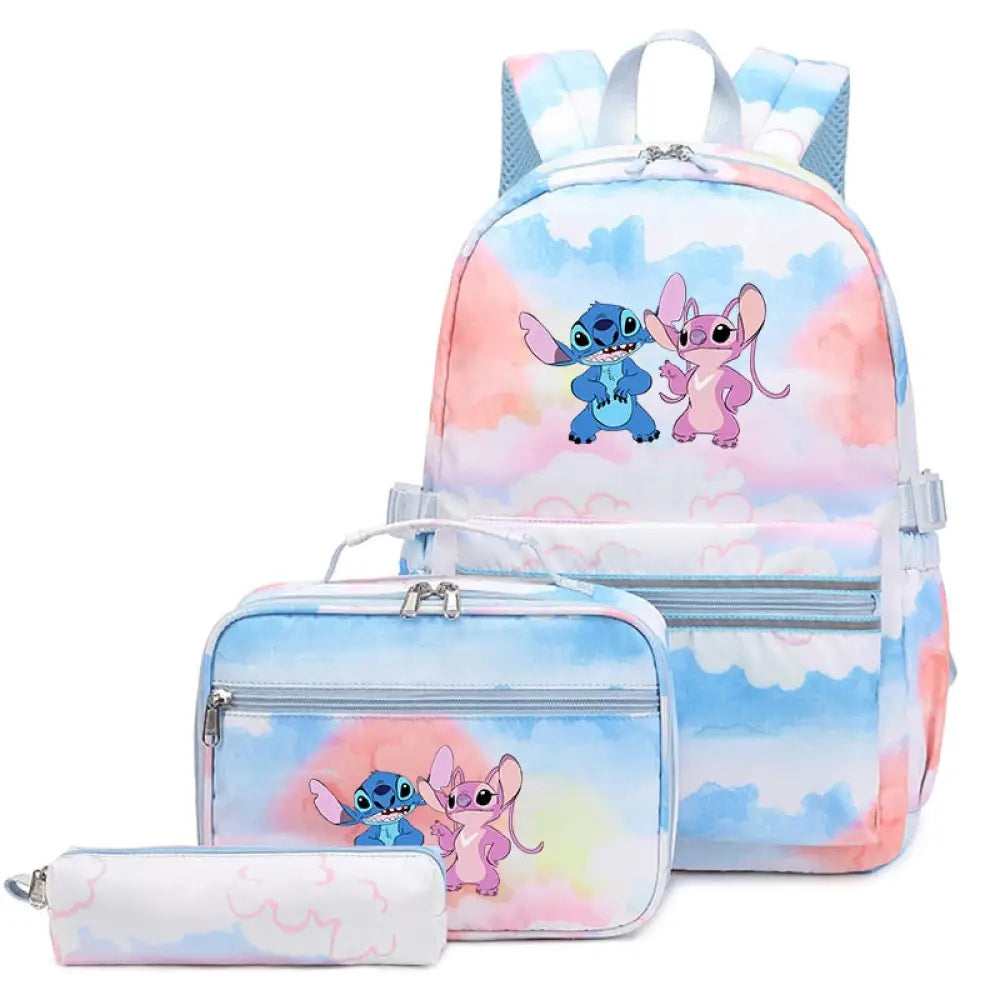 Mochila Escolar Feminina Infantil Com Lancheira E Estojo Kit 3 Peças 010