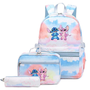 Mochila Escolar Feminina Infantil Com Lancheira E Estojo Kit 3 Peças 010