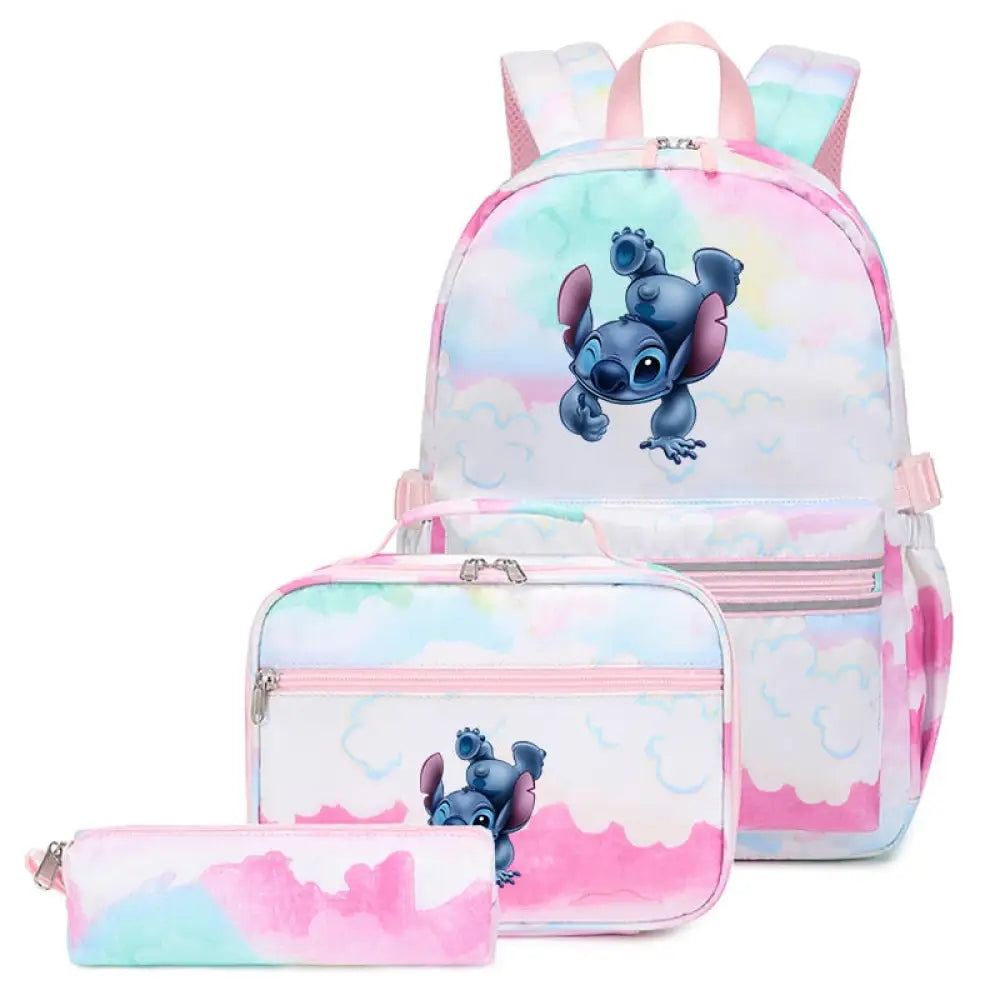 Mochila Escolar Feminina Infantil Com Lancheira E Estojo Kit 3 Peças 012