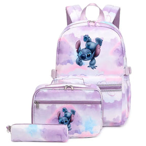 Mochila Escolar Feminina Infantil Com Lancheira E Estojo Kit 3 Peças 013