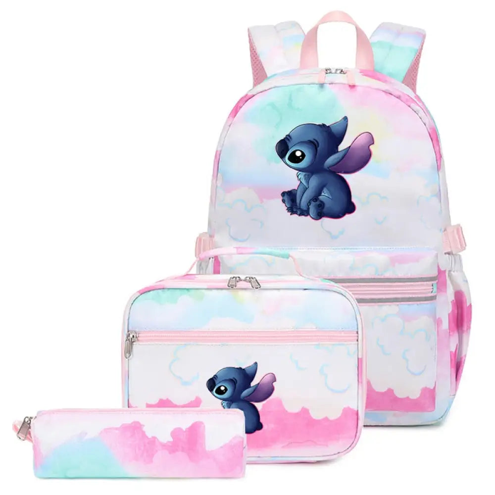 Mochila Escolar Feminina Infantil Com Lancheira E Estojo Kit 3 Peças 015