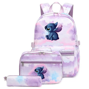 Mochila Escolar Feminina Infantil Com Lancheira E Estojo Kit 3 Peças 016