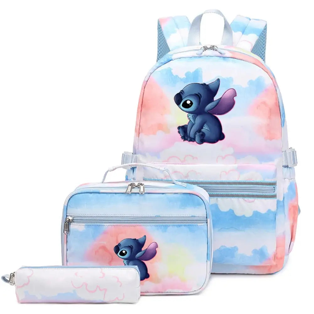 Mochila Escolar Feminina Infantil Com Lancheira E Estojo Kit 3 Peças 017