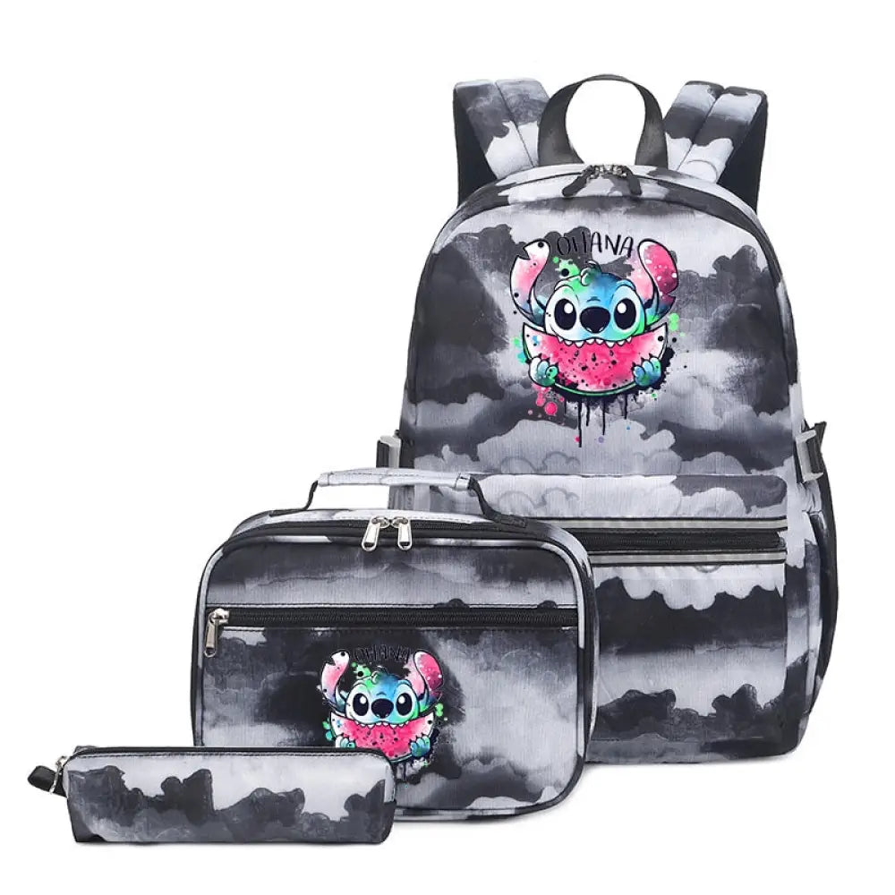 Mochila Escolar Feminina Infantil Com Lancheira E Estojo Kit 3 Peças 022