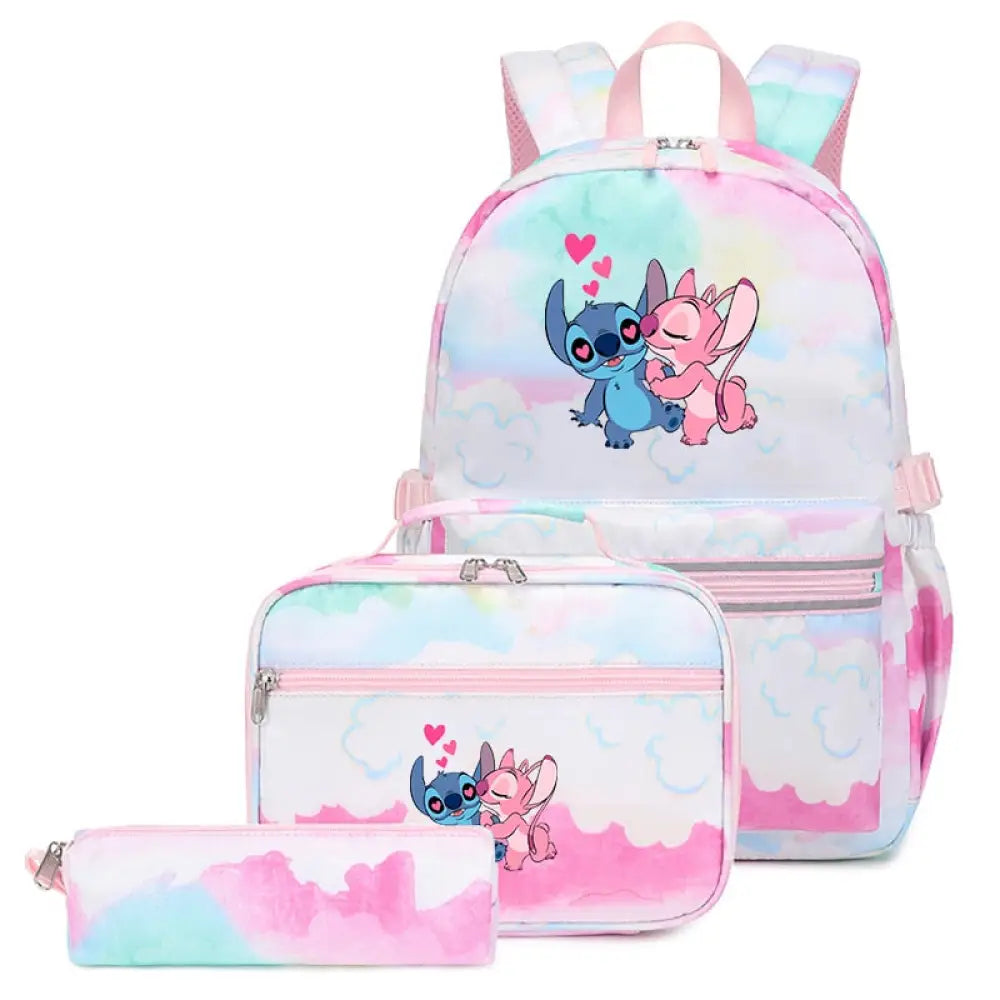 Mochila Escolar Feminina Infantil Com Lancheira E Estojo Kit 3 Peças 023