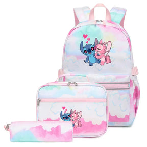 Mochila Escolar Feminina Infantil Com Lancheira E Estojo Kit 3 Peças 023