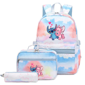 Mochila Escolar Feminina Infantil Com Lancheira E Estojo Kit 3 Peças 025