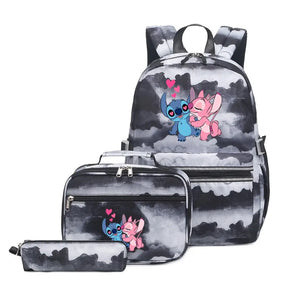 Mochila Escolar Feminina Infantil Com Lancheira E Estojo Kit 3 Peças 026