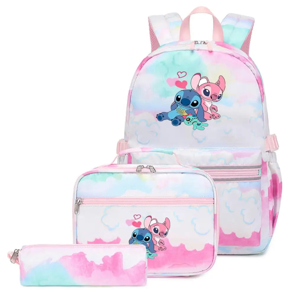 Mochila Escolar Feminina Infantil Com Lancheira E Estojo Kit 3 Peças 027