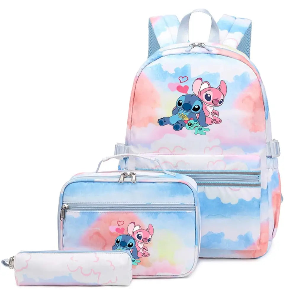 Mochila Escolar Feminina Infantil Com Lancheira E Estojo Kit 3 Peças 028